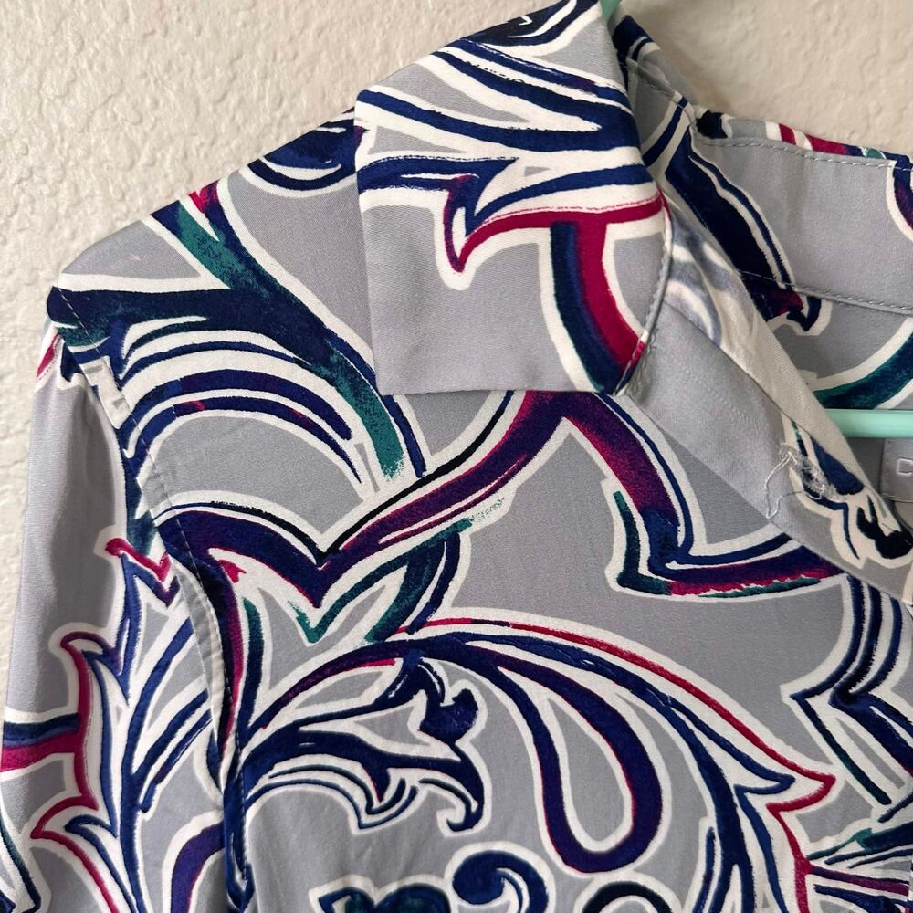 Chico's Paisley Modal Button Down Shirt Artsy Lagenlook Eclectic Size 1 US 8/10 - Picture 3 of 8